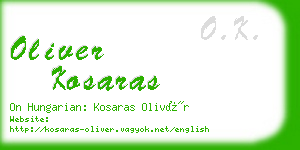 oliver kosaras business card